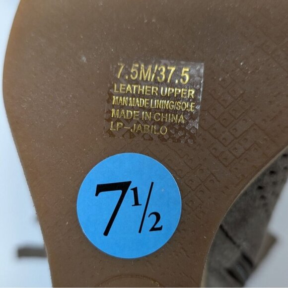 Lucky Brand Womens Brindle Cow Suede Peep-Toe Wedge Ankle Booties Size 7.5M - Picture 6 of 13